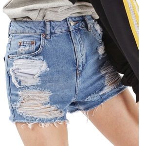 Top shop ripped mom shorts